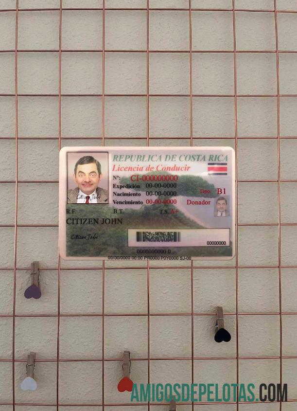 Costa Rica DL fotovisual frontal baixar para verificação